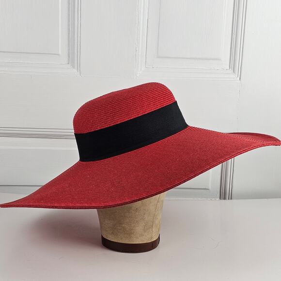 Red San Diego Hat Co. Hat wide brimmed sunhat EUC - Picture 2 of 9